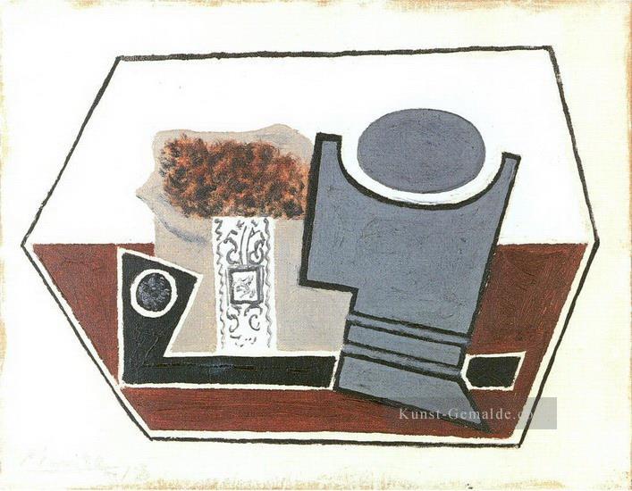 Pipe verre et paquet tabac 1914 kubismus Pablo Picasso Ölgemälde